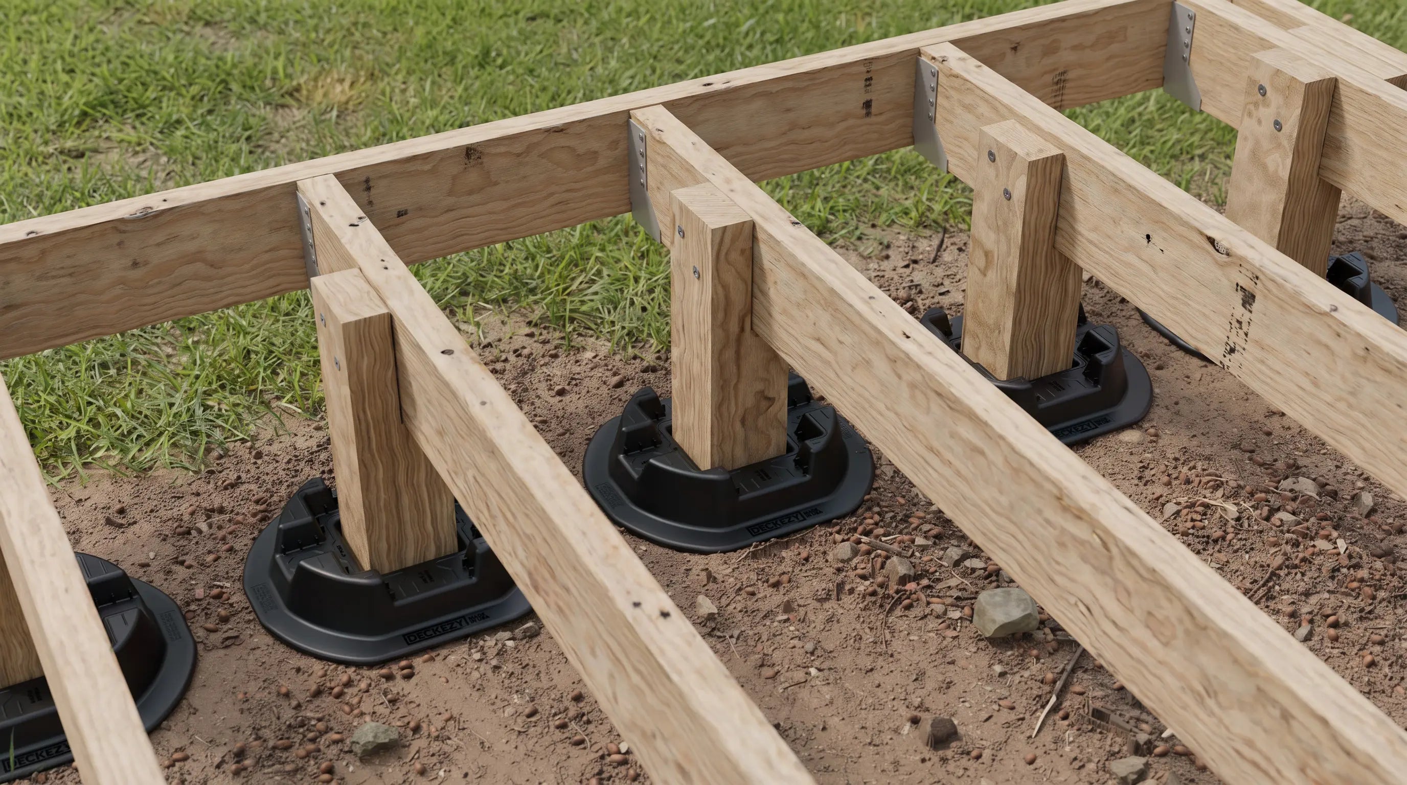 DeckEzy Foundation Blocks installed on site